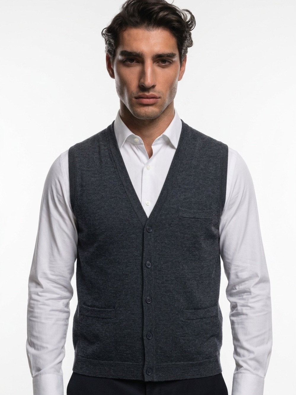 💼 Nordstrom Men’s Shop 🐑 100% Merino‎ Wool Vest | XL | Button-Front Smartwear